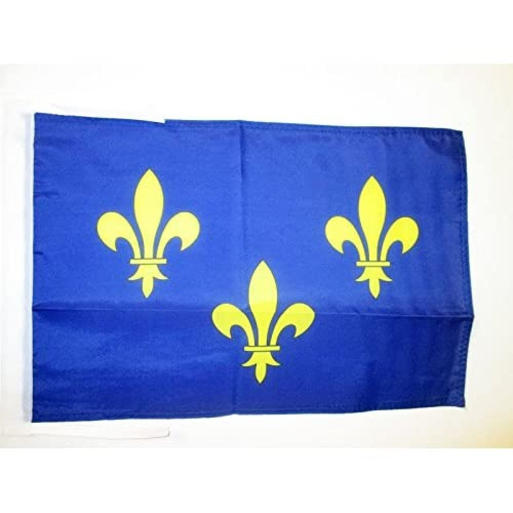 AZ FLAG - Ile-de-France Flag - 18'' x 12'' - 100% Polyester French region of Ile-de-France Small Banner with Two Cords - Fade Resistant - Vivid Colors - 18x12 in - 45x30 Cm — image 1