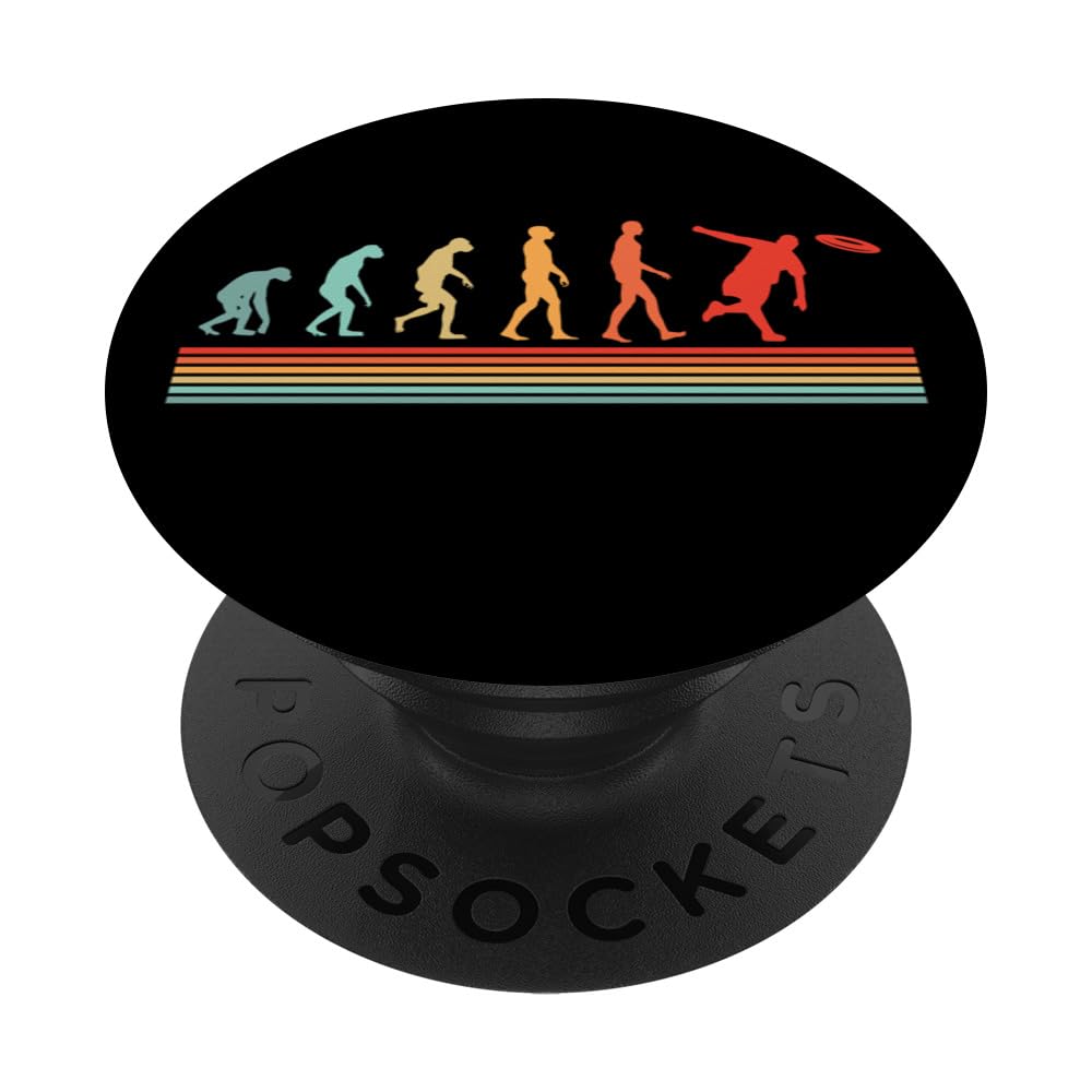 Retro Frisbee Disc Golfer Evolution Disc Golf PopSockets Swappable PopGrip