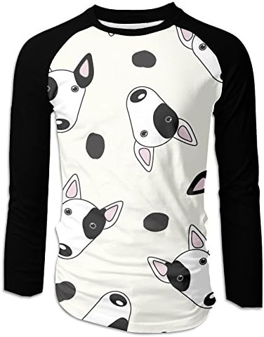 Bull Terrier Face Cool Raglan Tee Shirt For Men