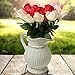 MyGift Decorative Vintage Pitcher Vase - White Ceramic Antique Style French Country Water Jug Flower Vase and Bouquet Holder