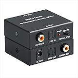 Optical-to-Coaxial or Coax-to-Optical Digital Audio Converter Adapter, ROOFULL Premium Bi-Directional Digital Coaxial to/from