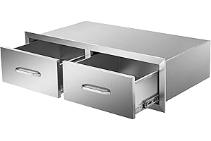 VEVOR Outdoor Kitchen Drawers 30" W x 10" H x 20" D, Horizontal Double BBQ Access Drawers Stainless Steel with Handle, BBQ Is