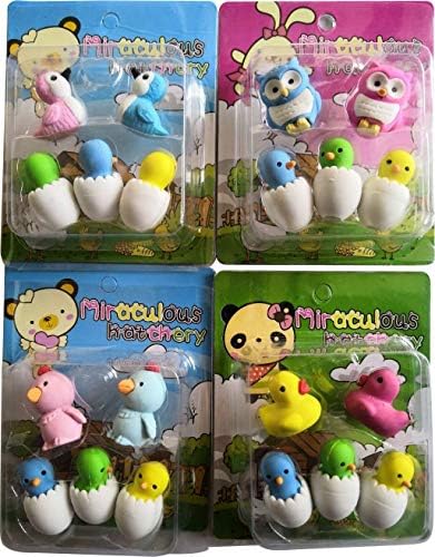 MARIRI Creative Pencil Erasers Toy Animal Erasers Gift for Kids Party,Games Prizes,Carnivals and School Supplies(2 Boxes)