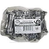 Quick Screw 5" 50 Pack Premium Hidden Rain Gutter Bracket Hook Hangers with screw clip style