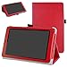 MediaPad T3 7.0 Case,Mama Mouth PU Leather Folio 2-Folding Stand Cover with Stylus Holder for Huawei MediaPad T3 7.0 Inch Tablet,Red