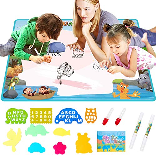 control future Aqua Magic Mat - Large Size Water Drawing Mats Kids Toys Painting Writing Magic Board, Aquadoodle Color Pad with Magic Pen for 3 4 5 6 7 8 Years Old Boy Girl Educational Toys Gift