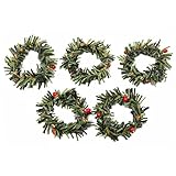Taloyer 10Pcs Mini Artificial Berry Branches Flowers Wreath Christmas Garland Pendant Decoration Wedding Party DIY Scrapbooking Crafts