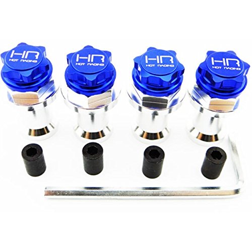 Hot Racing CB107X06 Hd Blue 17mm Clod Wheels Adapter with Serrated Wheel Nuts