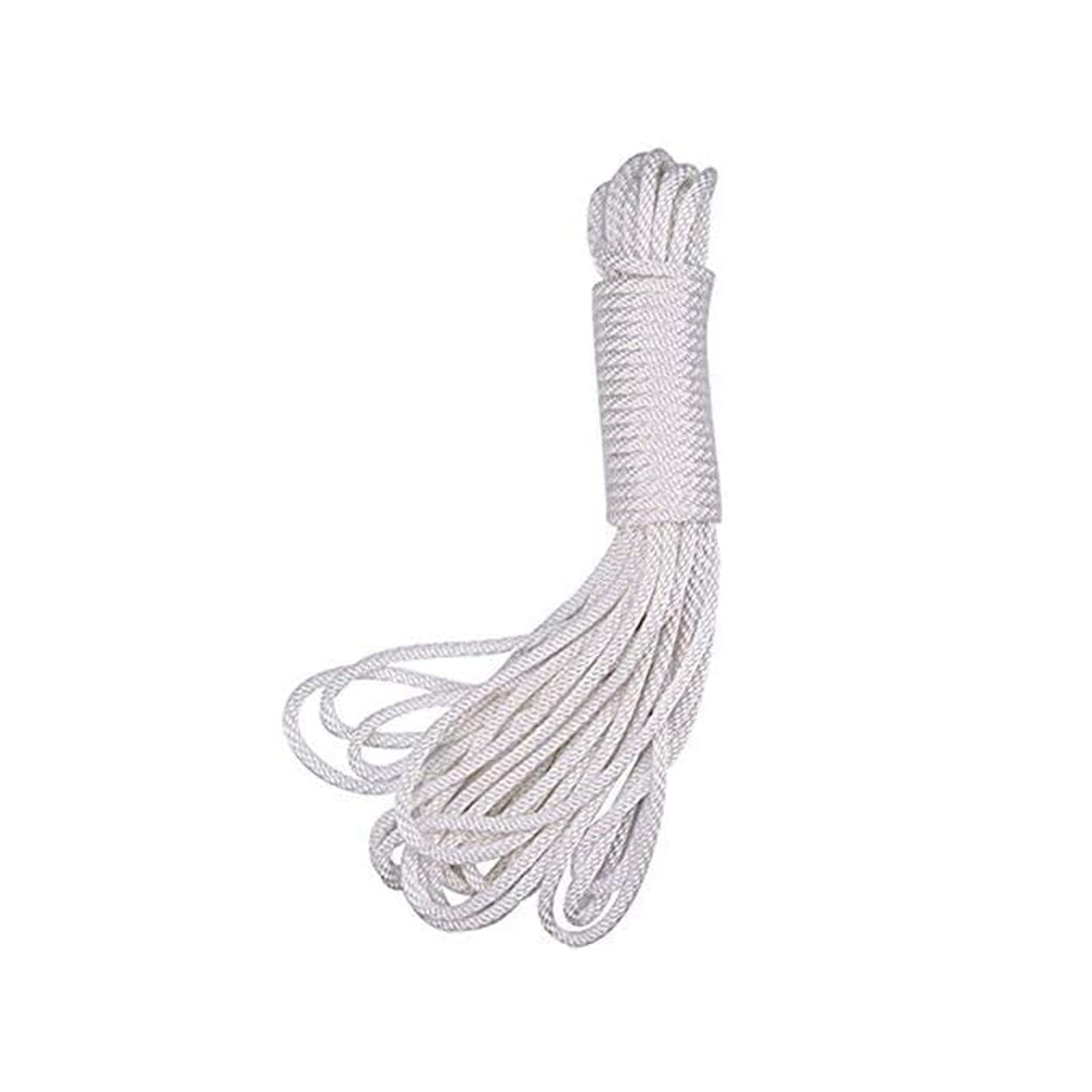 Nylon Rope, 20 Meters 4mm Picture Hanging Cord String Nylon Parachute Cord Traction Tying Rope for Camping Tenting Indoor Outdoor Garden (WHITE)