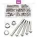 cSeao 340pcs M4 Pan Head Phillips Screws Nuts Washers Assortment Kit, 304 Stainless Steel, M4x 20mm/ 25mm/ 30mm/ 35mm/ 40mm
