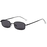 SORVINO Small Narrow Rectangle Sunglasses for Women Men Retro Y2K Metal Frame 90s Skinny Shades