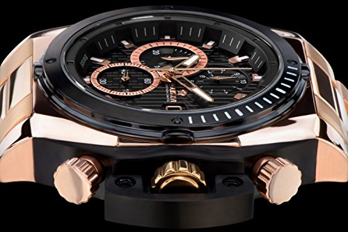 LOUIS-XVI-Herren-Armbanduhr-De-Custine-Stahlband-Rosegold-Schwarz-Chronograph-Analog-Quarz-Edelstahl-550