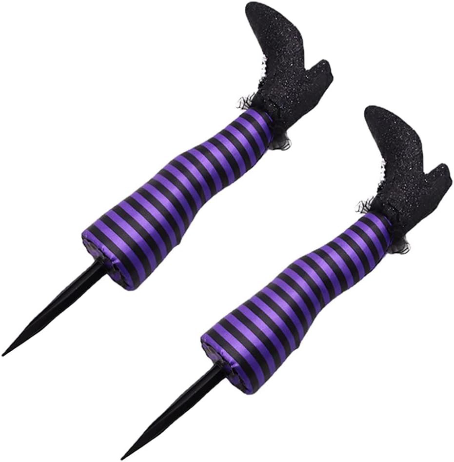 Decorative Garden Stakes - 1 Pair Halloween Wicked Witch Leg Yard Stakes Witch Leg Garden Stake for Halloween Indoor Outdoor Decor
