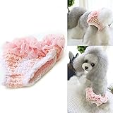 Bro'Bear Washable & Elastic Floral Female Dog Diaper Sanitary Panties Puppy Lace Underwear Pink (Large)