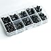 Aike 300PCS M3 Nylon Black Hex Screw Nut Spacer Standoff Varied Length Assortment Box