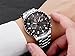 Mens Watches Fashion Sports Quartz Watch Stainless Steel Silver with Gold Strap Top Brand Luxury Simple Style Business Watch Waterproof 30M (Silver with Black)
