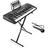 Hamzer 61-Key Digital Music Piano Keyboard - Portable Electronic Musical Instrument - with Stand &amp; Microphone