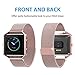 Wearlizer Compatible Fitbit Blaze Band Small Pink Rose Gold, Milanese Loop Watch Band Replacement Stainless Steel Bracelet Strap Metal Frame Fitbit Blaze