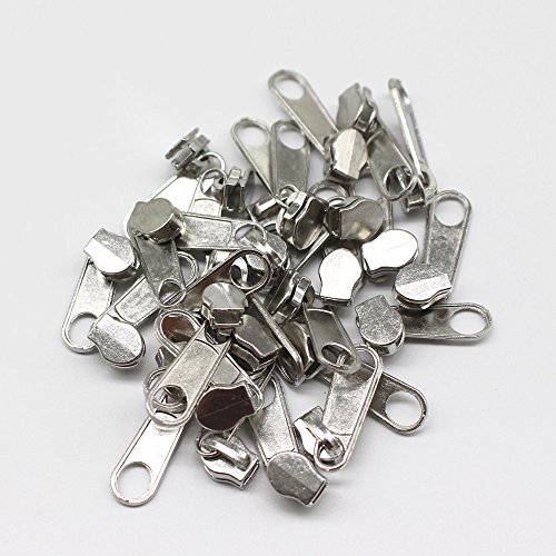 YaHoGa #3 White Nylon Coil Zippers By The Yard Bulk 10 Yards With 25pcs Sliders for DIY Sewing Tailor Crafts Bags