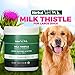 Certified Organic Milk Thistle Powder for Cats and Dogs - Easy to Mix with Wet or Dry Food- Promotes Healthy Liver Function and Detox for Pets (10 OZ for Large Dogs)