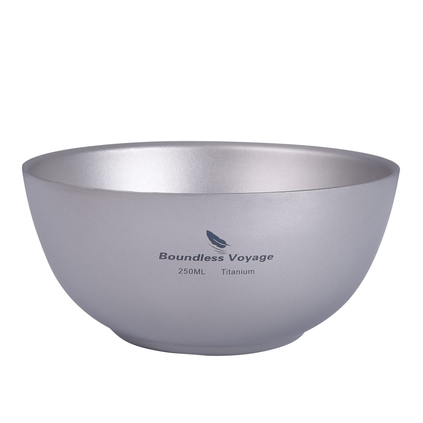 iBasingo Titanium Bowl Double-Walled Rice Soup Bowls 250ml Ice Cream Snack Cup Outdoor Camping Durable Metal Tableware Lightweight Round Bowl Dinnerware for Travel Hiking Backpacking Home Ti1093T