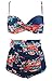 COCOSHIP Women's Retro Floral High Waisted Bikini Set Twist Top Vintage Ruched Swimsuit(FBA)