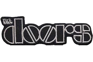 The Doors Patch Band Logo Official Black Woven Iron On 28 X 90Mm Size One Size