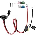ELFCULB 2FT 10AWG SAE Power Socket Sidewall Port to O Ring Connecters Extension Cord Cable with 10A 15A 20A 25A 30A Fuse Compatible with Solar Generator Battery Charger,for Solar Accessories