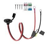 ELFCULB 2FT 10AWG SAE Power Socket Sidewall Port to O Ring Connecters Extension Cord Cable with 10A 15A 20A 25A 30A Fuse Compatible with Solar Generator Battery Charger,for Solar Accessories