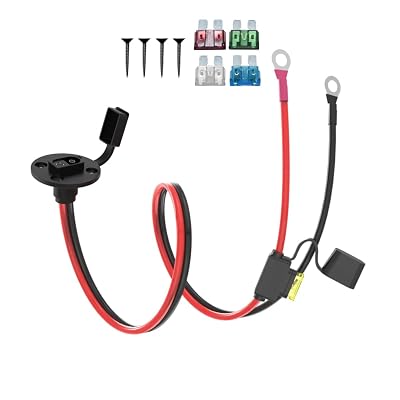 ELFCULB 2FT 10AWG SAE Power Socket Sidewall Port to O Ring Connecters Extension Cord Cable with 10A 15A 20A 25A 30A Fuse Compatible with Solar Generator Battery Charger,for Solar Accessories