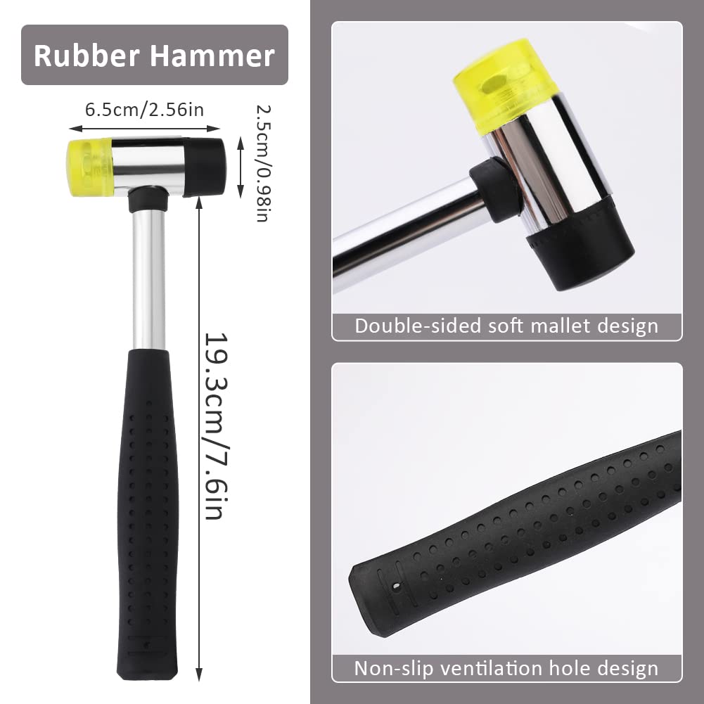 38 PCS Leather Stamping Tools, Leather Stamping Kit with 36pcs Letters and Numbers, Rubber Hammer, Leather Punch Tools, Leather Stamp Set Leather Carving Tools Leather Stamps for Leather Working