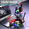 Gaming-Headset-for-PS4-PS5-Xbox-One-Stereo-Sound-Over-Ear-Headphones-with-Noise-Cancelling-Mic-Soft-Memory-Earmuff-PC-Gaming-Headphones-with-Colorful-LED-Light-35mm-Splitter-Cable-Included Gaming Headset for PS4 PS5 Xbox One, Stereo Sound Over Ear Headphones with Noise Cancelling Mic, Soft Memory Earmuff, PC…