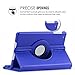 SAVEICON 360 Degrees Rotating Lychee Leather Case Smart Cover with Stand and Sleep/Wake Function for Apple iPad 4 with Retina Display, iPad 3/2 (iPad 2/iPad 3/iPad 4 Rotating, Royal Blue)