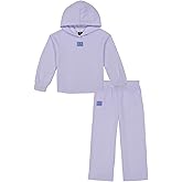 Under Armour Girls' 2-piece Fleece Sweatshirt and Sweatpants Set, Soft & Comfortable, Salt Purple Rival, 6