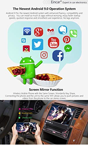 7inch Android 9.0 Capacitive Touchscreen Car Stereo GPS Navigation Quad Core 1GB 16GB Single 1 Din DVD CD Radio Bluetooth 4.0 WiFi 4G Mirror Link Steering Wheel Control with Wireless Reversing Camera