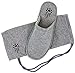 Sunshine Code Women's Memory Foam Cotton Washable Slippers with Matching Travel Bag for Home Hotel Spa Bedroom, L, Grey