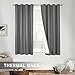 jinchan Blackout Curtain for Bedroom Window 63 Inch Length, Grey Curtain with Lined Thermal Insulated Curtain, Grommet Top Room Darkening Curtain for Living Room (Grey, 1 Panel, 50