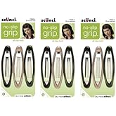 Scunci No-slip Grip Oval unisex Snap Clips, 8cm, 9-Count