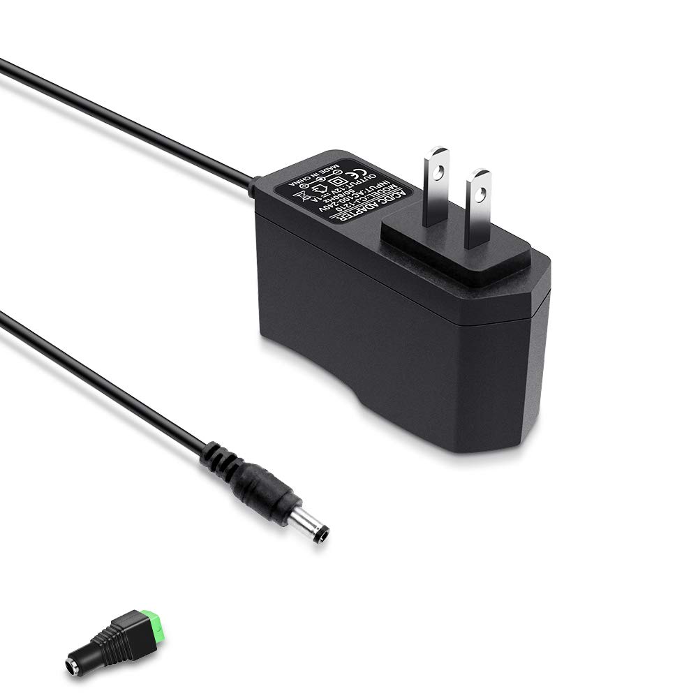 Photo 1 of 12V 1A Power Supply, Universal AC Adapter 100-240V AC to DC 12V 1A Adapter Power Cord 700mA 500mA 400mA with 5.5x2.5mm Tip for LED Light Strips CCTV Security Camera System Routers Speakers