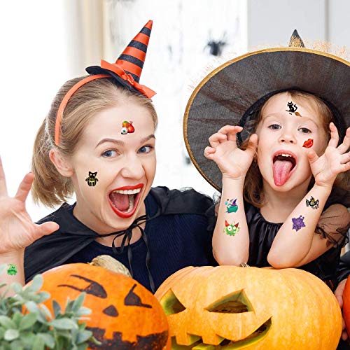 180pcs Assorted Halloween Tattoos, 30 Designs including 36 Glow in the Night Children Tattoos Halloween Trick or Treat Ghost Monster Pumpkin Tattoos - Thumbnail 4