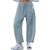 TARSE Women’s Barrel Sweatpants Loose Fit Lounge Pants Casual Wide Leg Pants Cotton Comfy Elastic Waist Joggers with Pockets