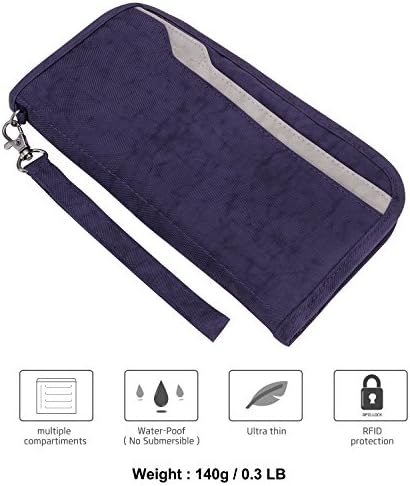 Zoppen RFID Travel Passport Wallet & Documents Organizer Zipper Case with Removable Wristlet Strap 7 Zoppen RFID Travel Passport Wallet & Documents Organizer Zipper Case with Removable Wristlet Strap