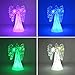 THE NIFTY NOOK Lighted Angel Figurine Frosted - LED Color Changing Praying Angel Statue with Large Color Changing LED Wings