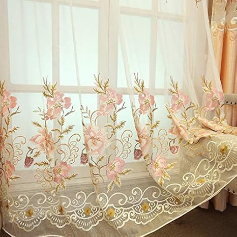 cortinas transparentes de color beige