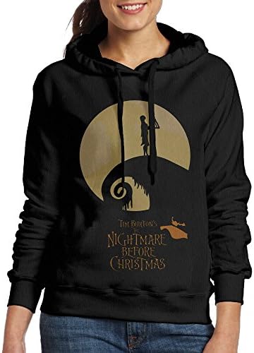 TNTG Women's Hooded Sweatshirt- The Nightmare Before Christmas Black Size L