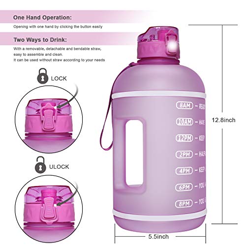 KEEPTO 1 Gallon Water Bottle with StrawMotivational Water Jug with