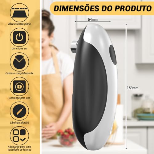 Abridor de Latas Eletrico, Abridor de Latas Automático, Prático Abridor de Latas