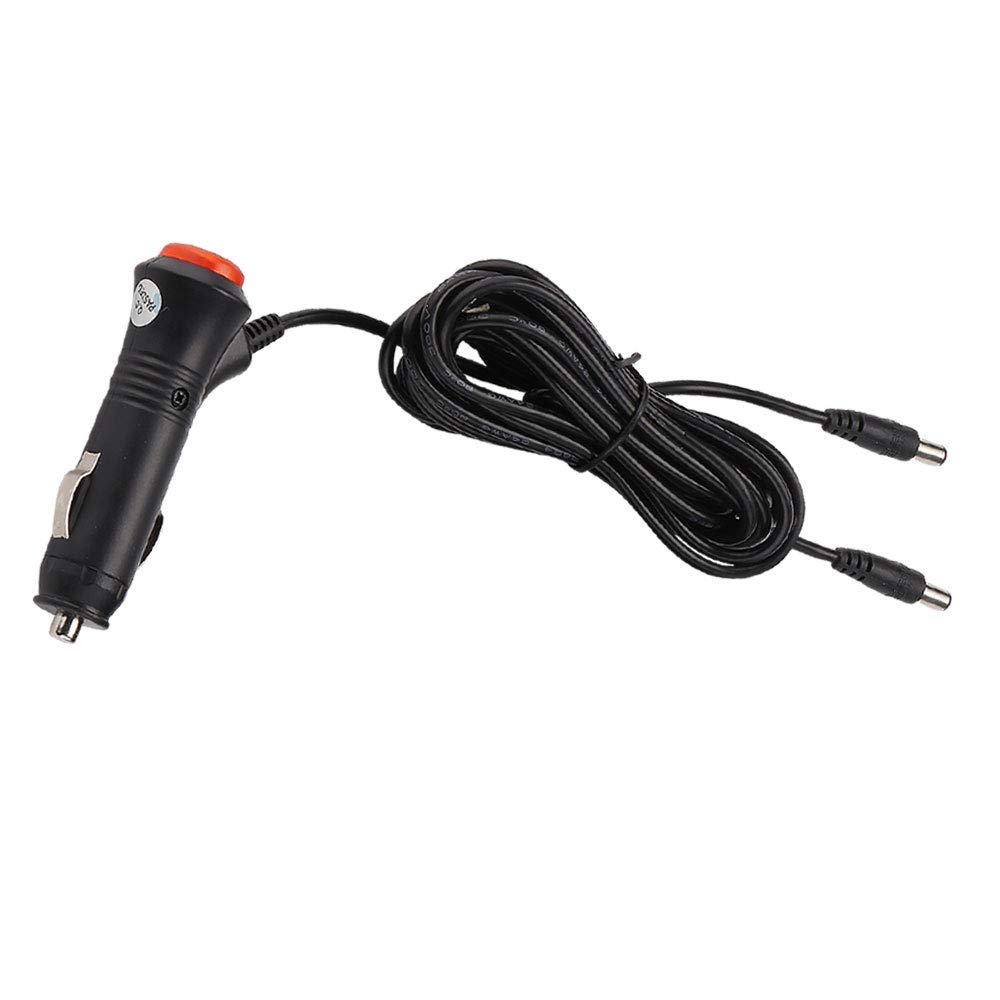 REARMASTER® 3 Meter 12V/24V Car Cigarette Lighter Power Supply Adapter Male Plug Extension Cable with Switch Button Dual DC 5.5mm x 2.1mm