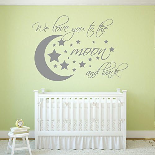 We Love You to The Moon and Back Wall Decal I Love U to The Moon and Back Nursery Wall Decals I Love You to The Moon and Back Baby Room Wall Sticker