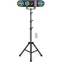 Telbum DJ Lights with Stand, 5 in 1 Party Bar Light Set with Rotating Ball, Strobe, UV, Colorful LED Par Light and Pattern Li